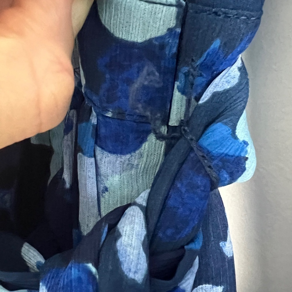 NEW J.Crew‎ Size 2 Watercolors Begonia Blue Floral Faux Wrap Midi Dress - Picture 14 of 16